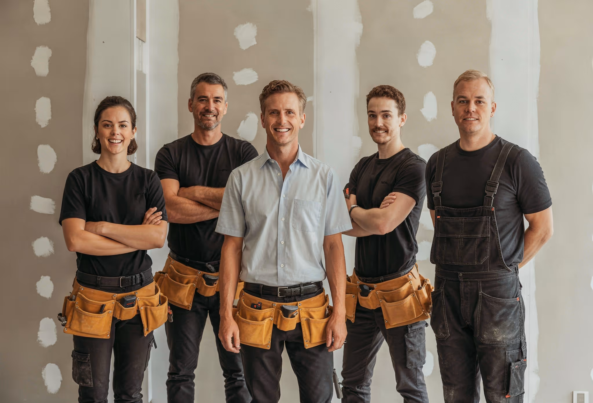 trockenbau team aus berlin bei einem innenausbauprojekt mit gipskartonw nden